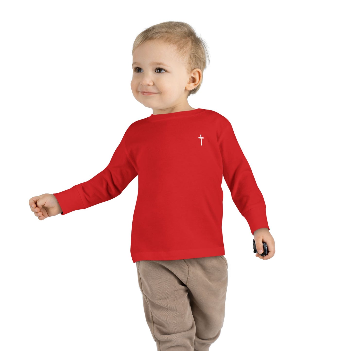 Toddler Long Sleeve Tee with White Cross