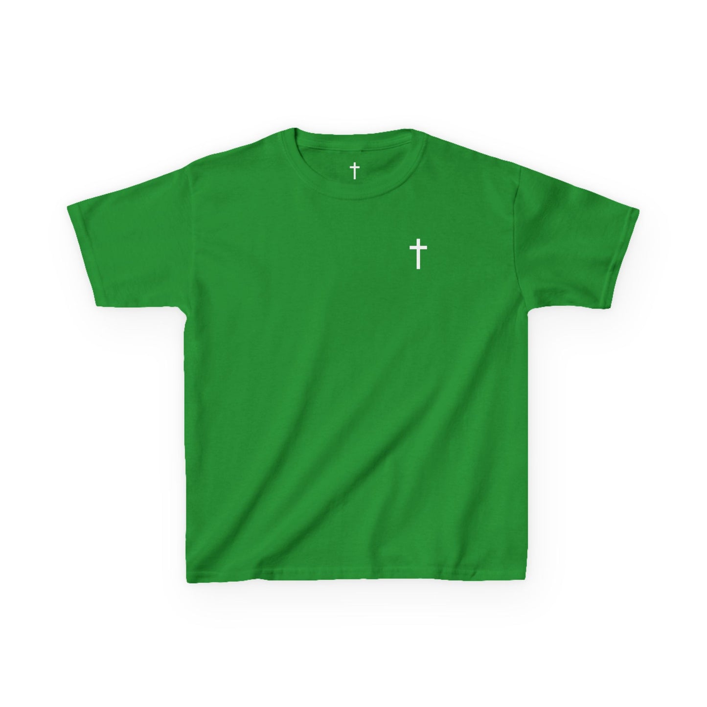 Youth Simple Christian T-Shirt with White Cross (Gildan Product)