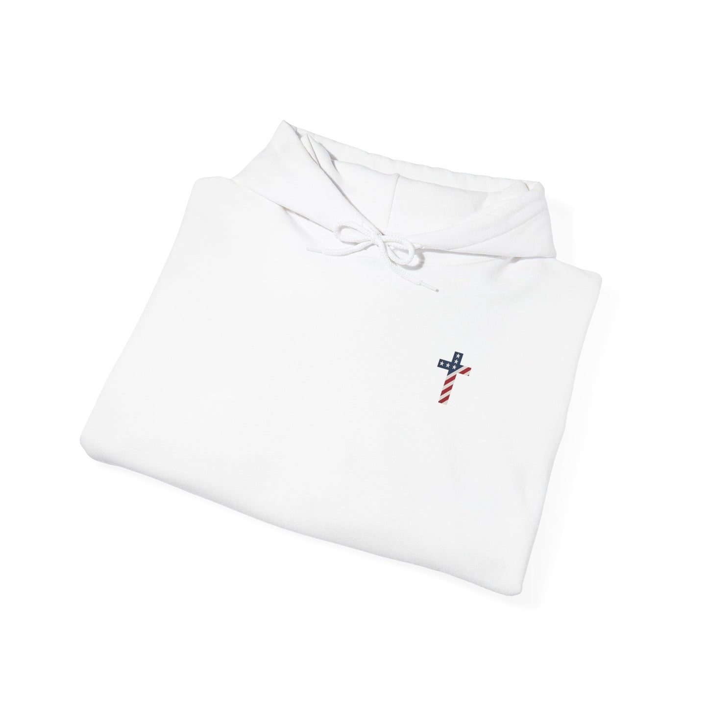 American Flag Cross- Gildan Hooded Sweatshirt