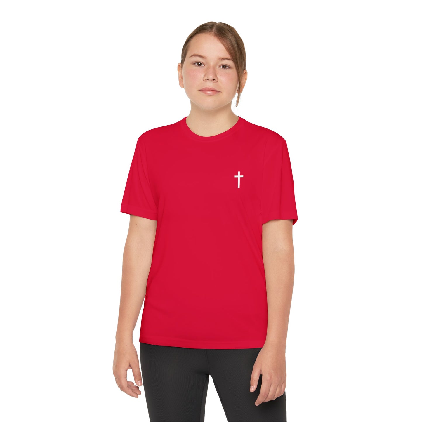 Youth Sport-Tek Tee with White Cross