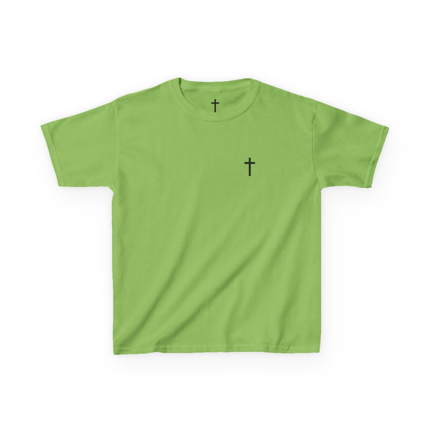 Kids Simple Christian T-Shirt with Black Cross (Gildan Product)