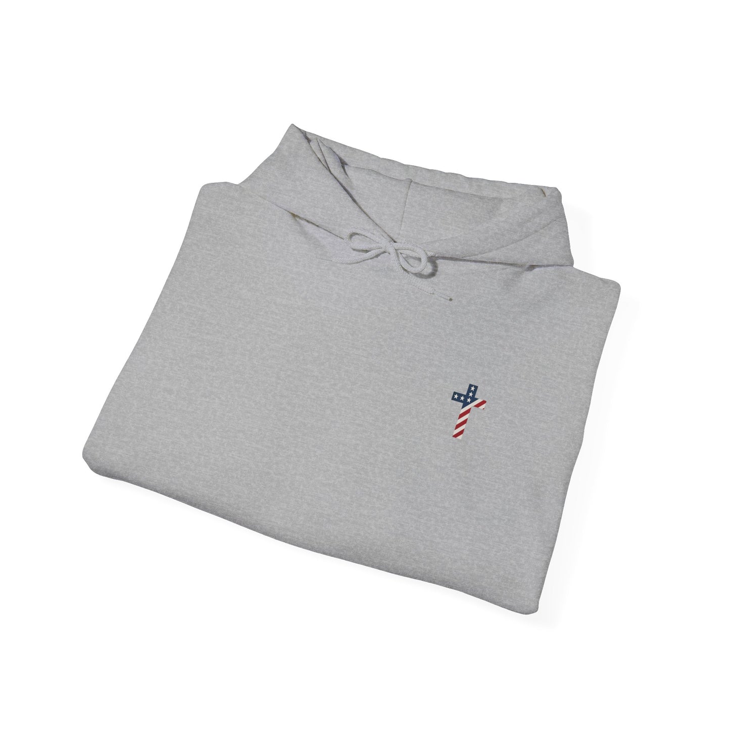 American Flag Cross- Gildan Hooded Sweatshirt