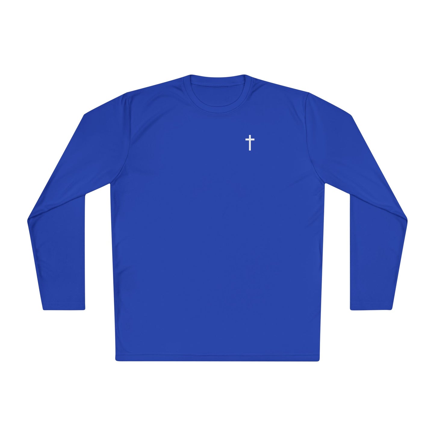 Unisex Lightweight Long Sleeve Tee with White Cross