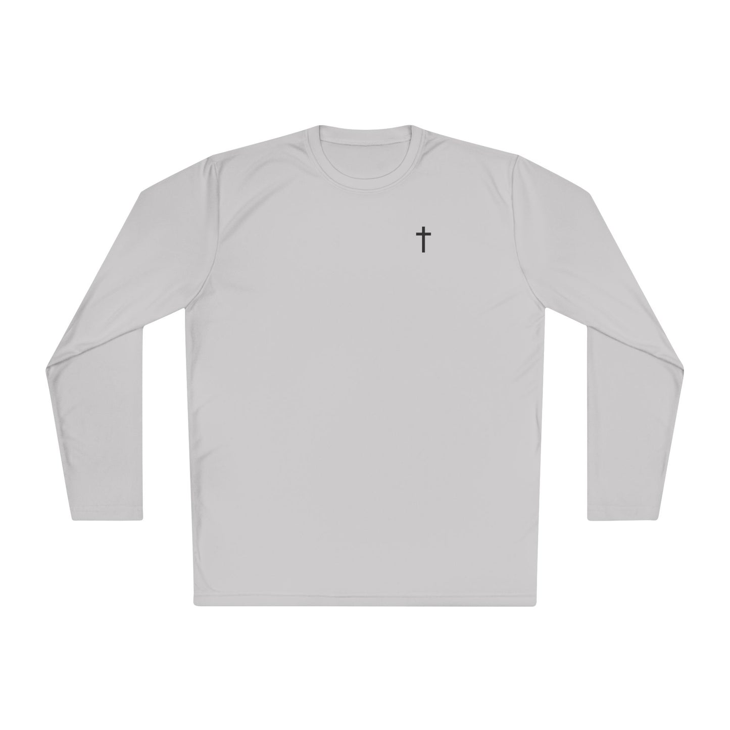 Unisex Lightweight Long Sleeve Tee with Black Cross