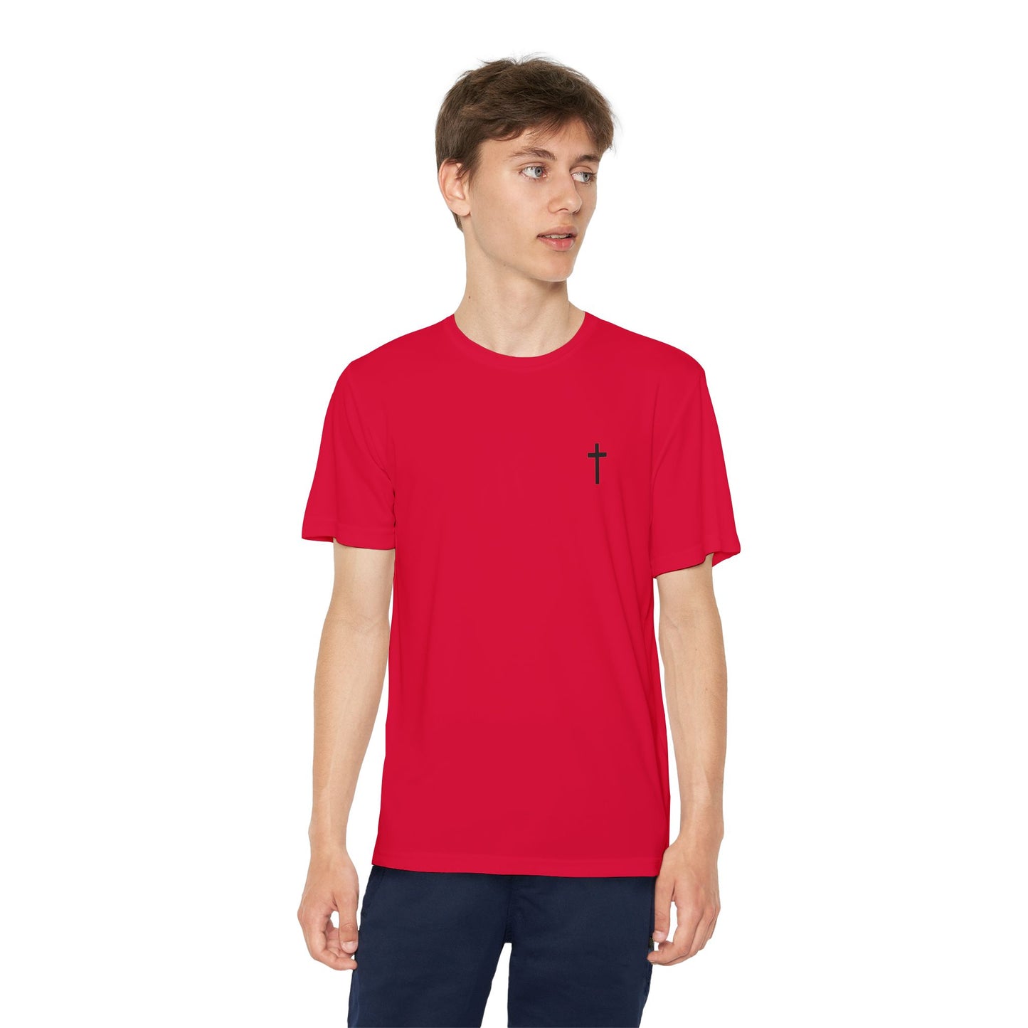 Youth Sport-Tek Tee with Black Cross