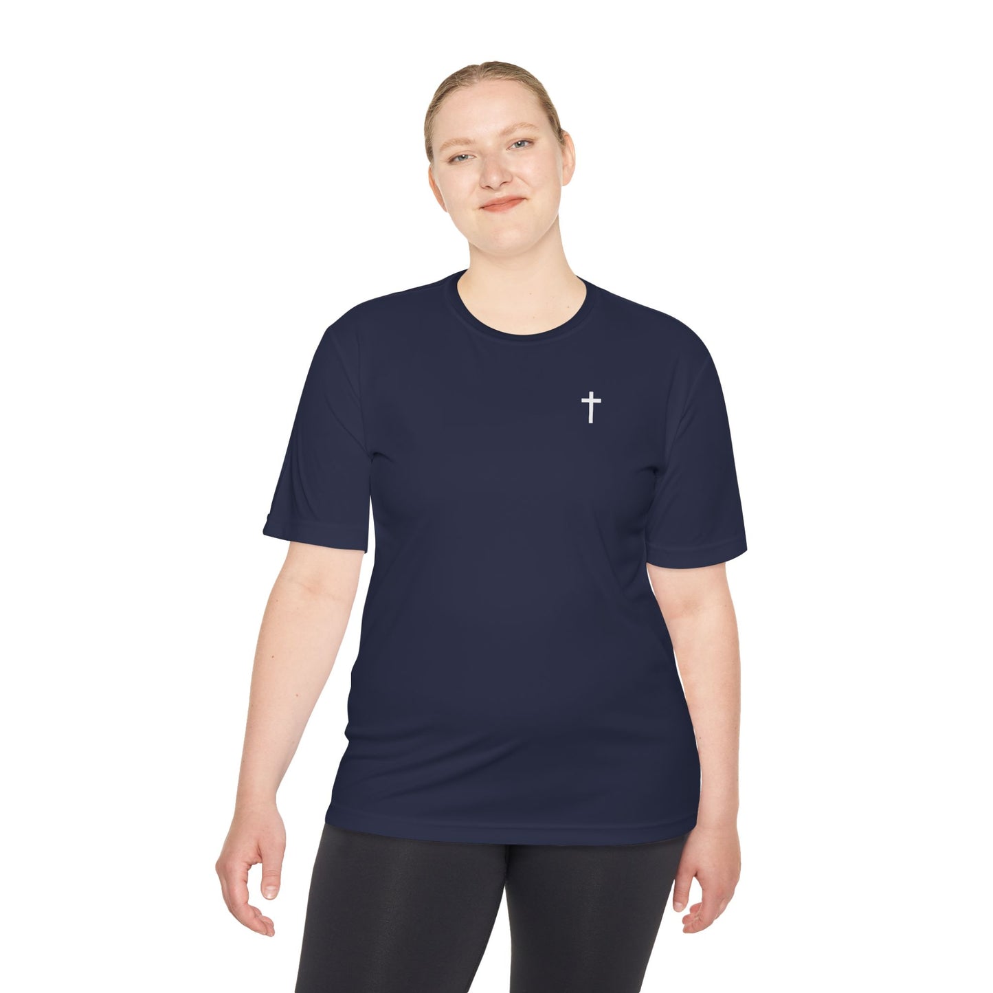 Sport-Tek Unisex Moisture Wicking Tee with White Cross
