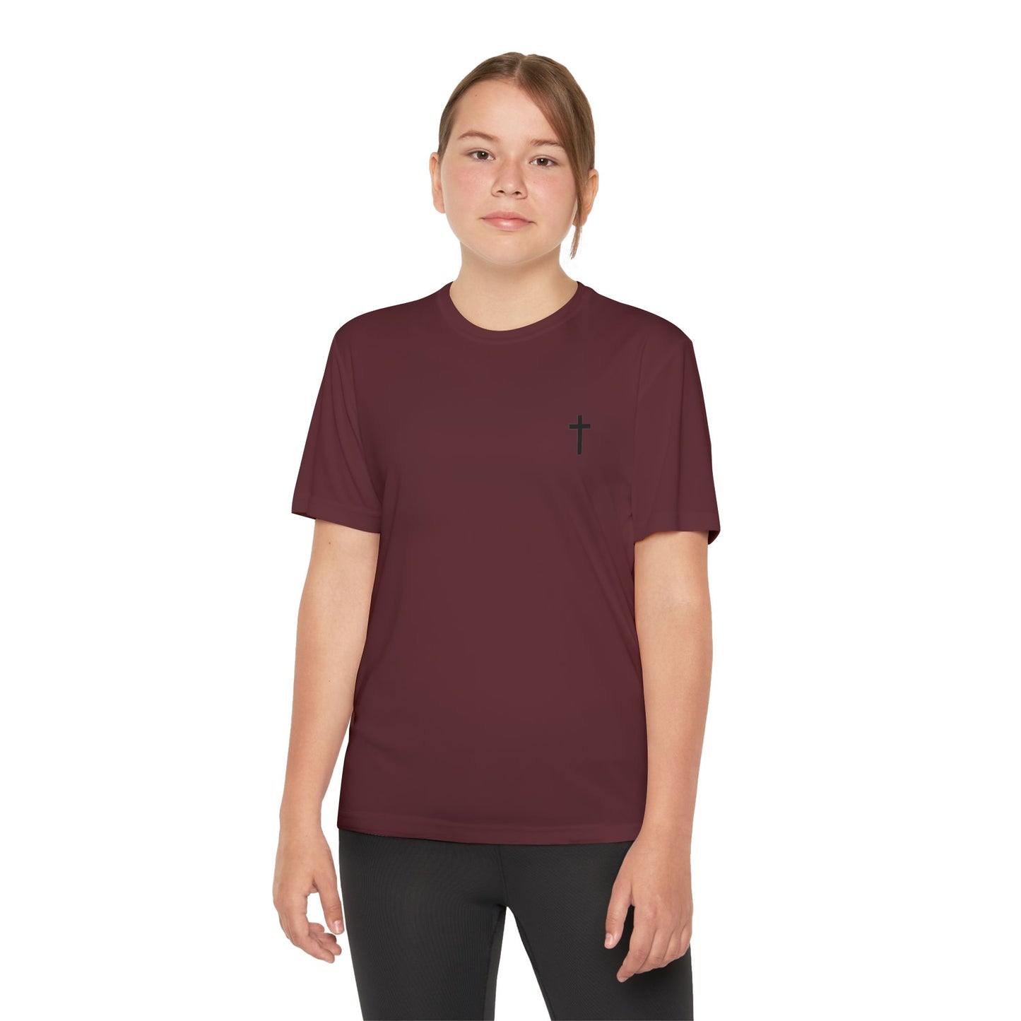 Youth Sport-Tek Tee with Black Cross