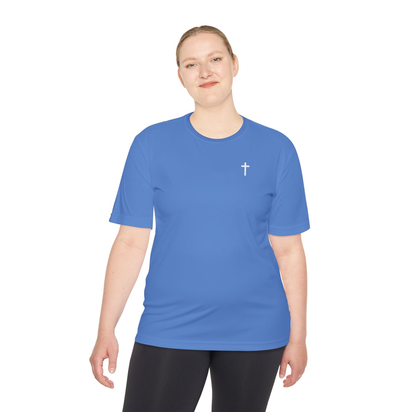 Sport-Tek Unisex Moisture Wicking Tee with White Cross
