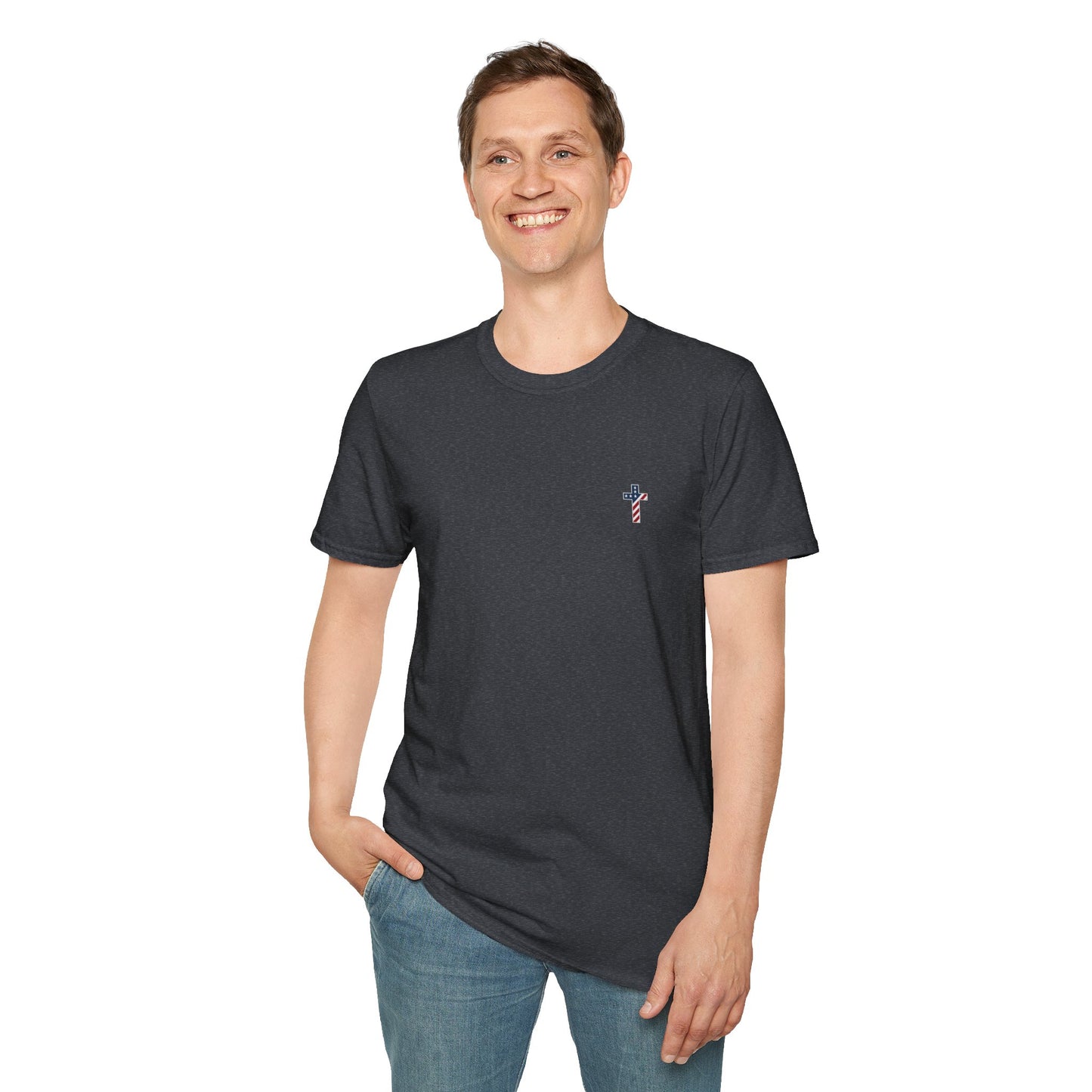 One Cross. One Nation, under God. Unisex Softstyle T-Shirt (no writing on back)