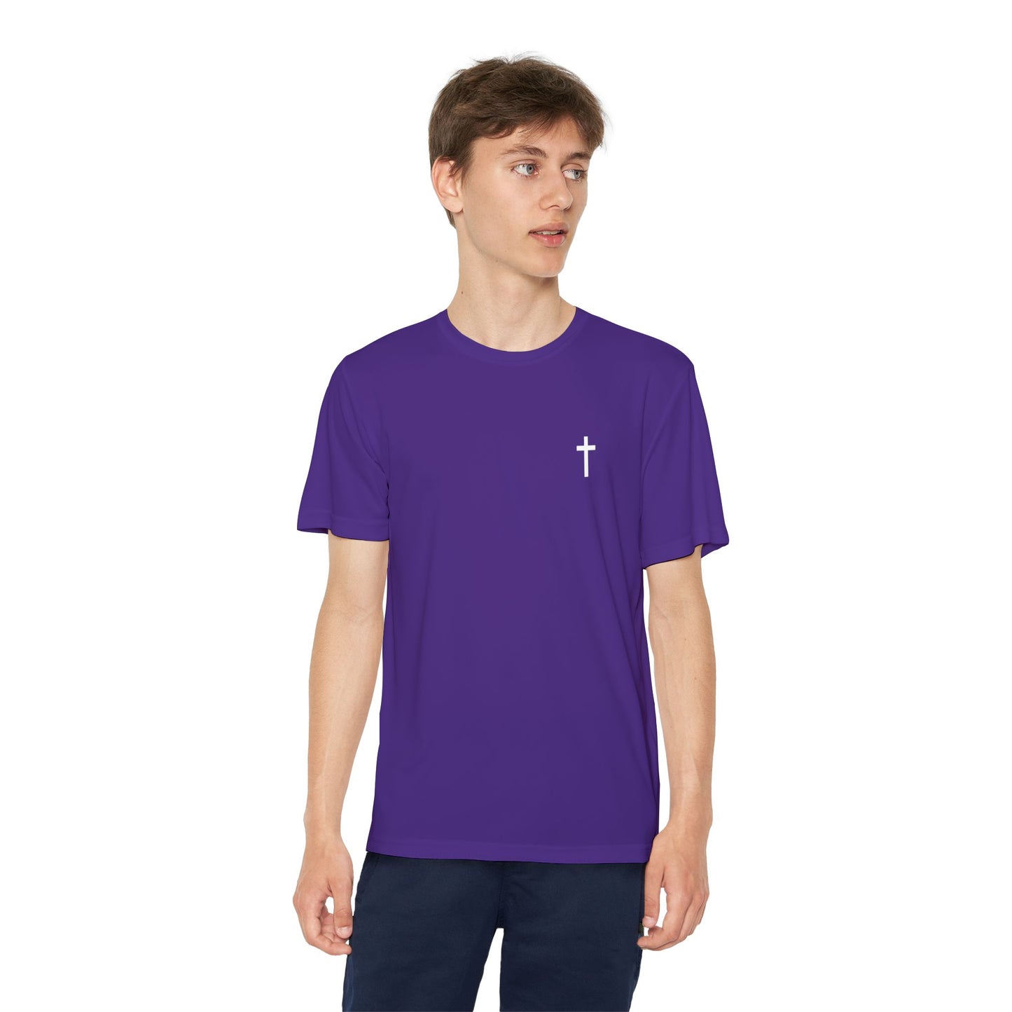 Youth Sport-Tek Tee with White Cross