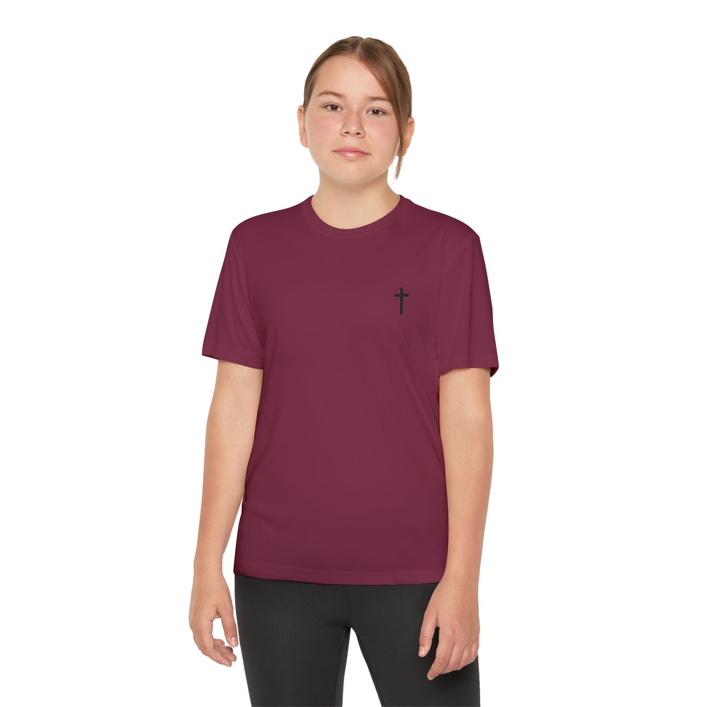 Youth Sport-Tek Tee with Black Cross