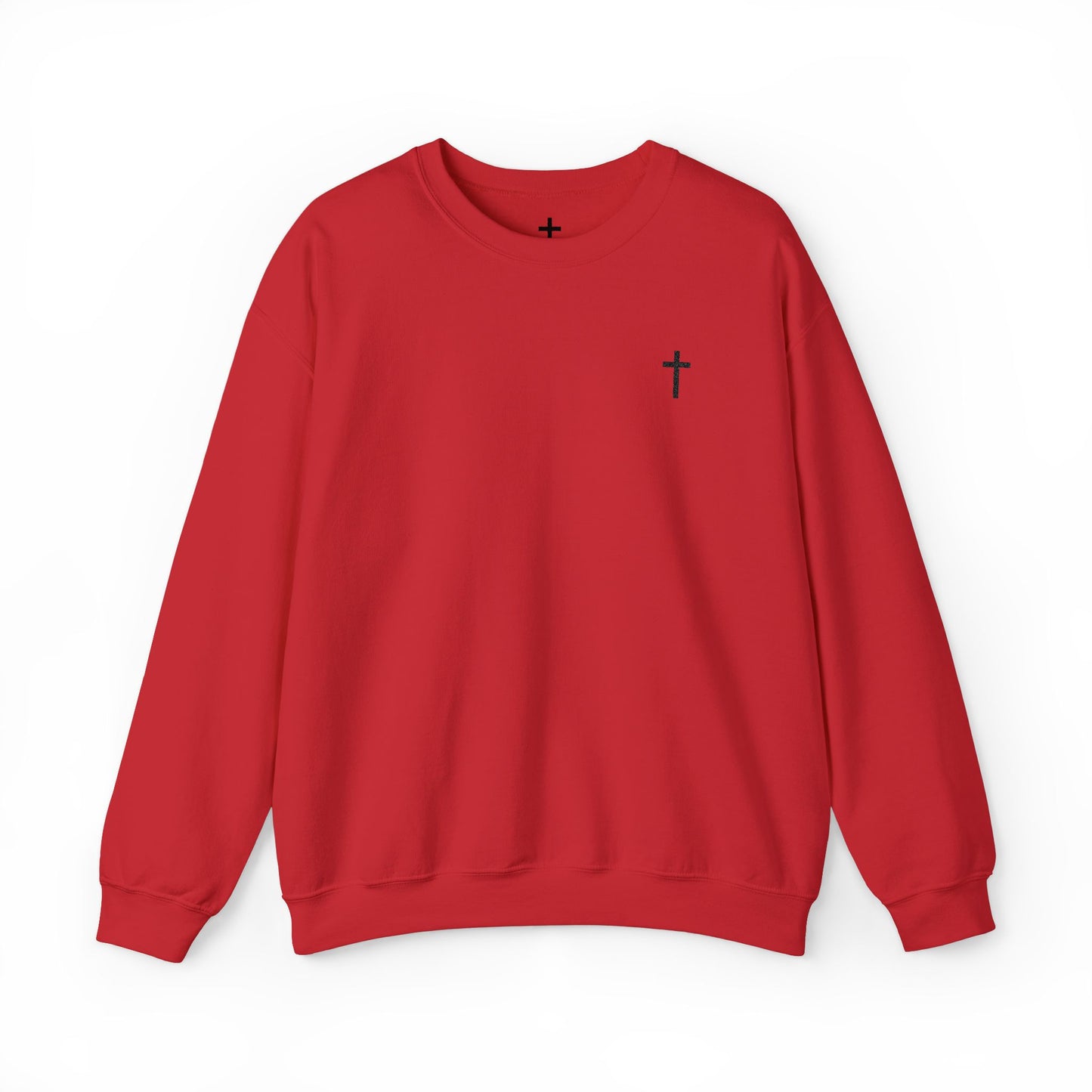 Unisex Heavy Blend™ Crewneck Sweatshirt with Embroidered Black Cross