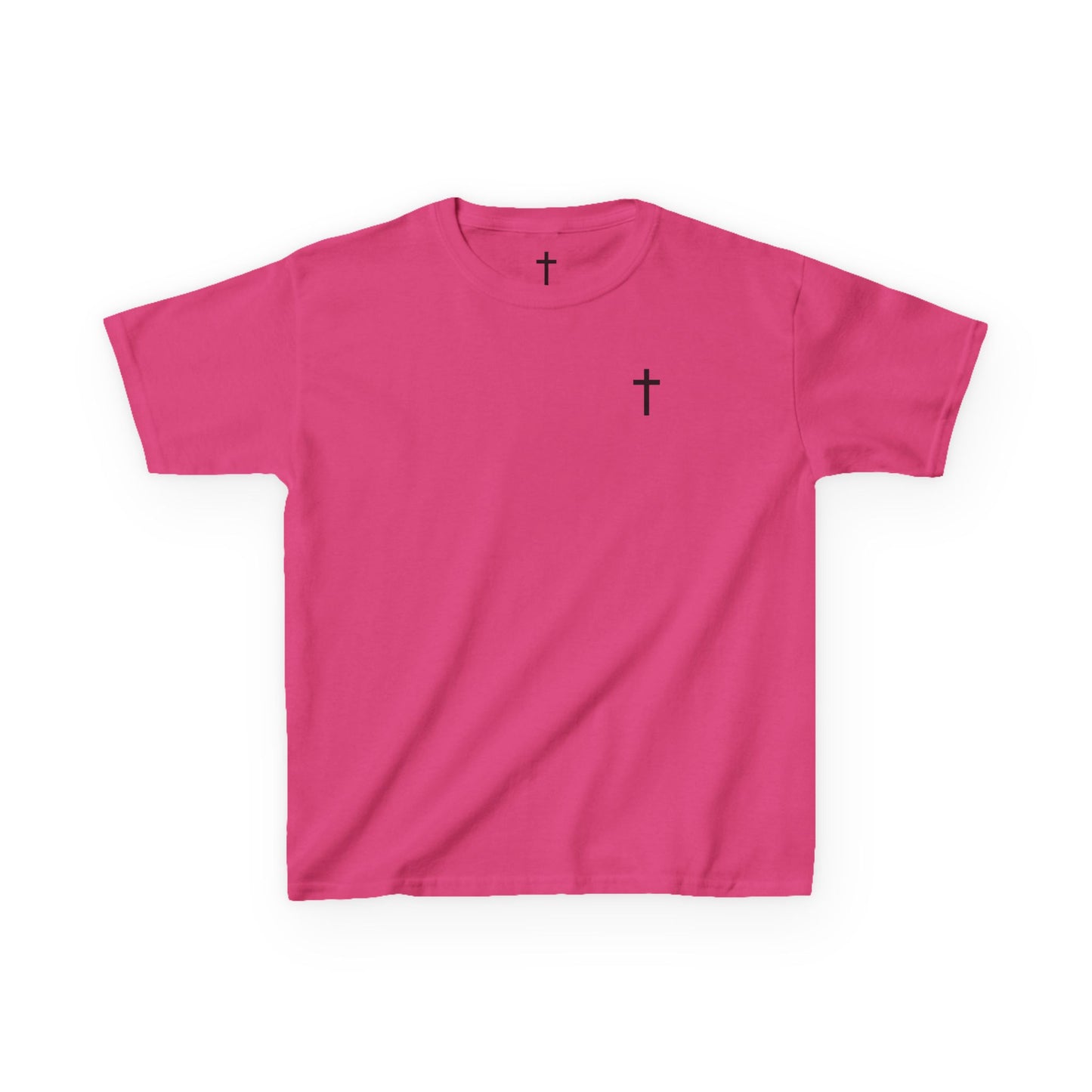 Youth Simple Christian T-Shirt with Black Cross (Gildan Product)