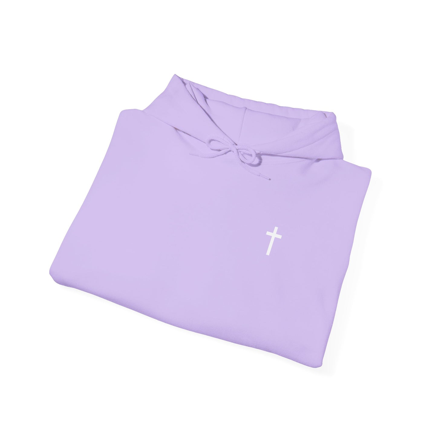 Unisex Christian Hooded Sweatshirt with White Cross (Gildan Product)