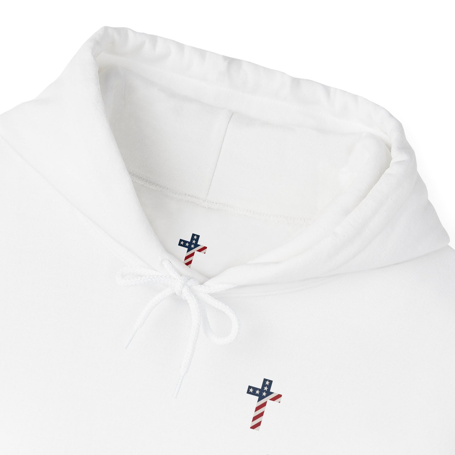 American Flag Cross- Gildan Hooded Sweatshirt