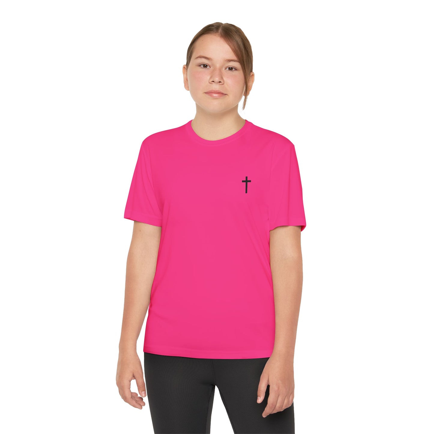 Youth Sport-Tek Tee with Black Cross
