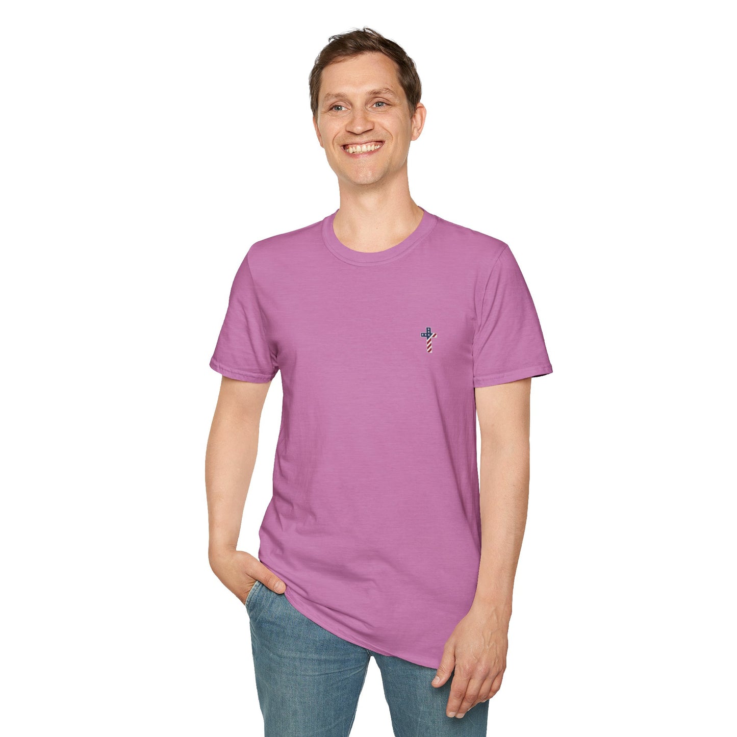One Cross. One Nation, under God. Unisex Softstyle T-Shirt (no writing on back)