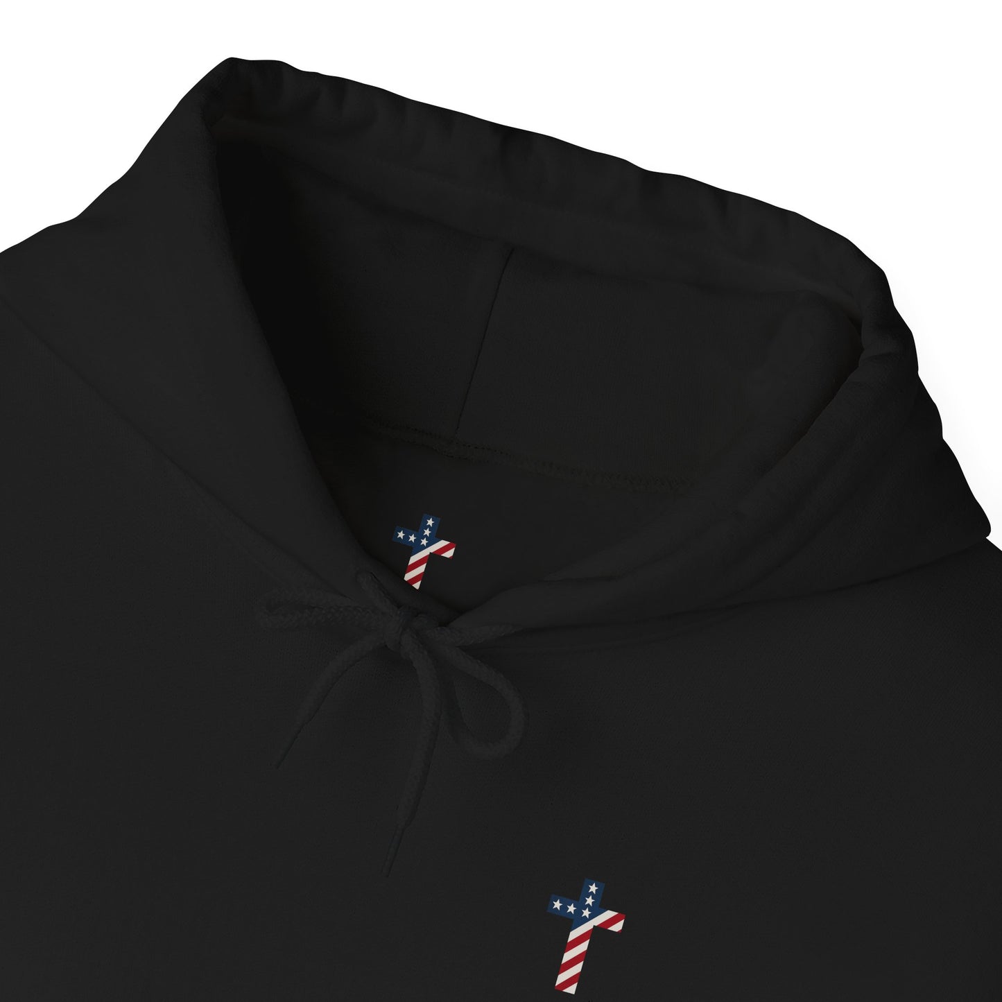 American Flag Cross- Gildan Hooded Sweatshirt