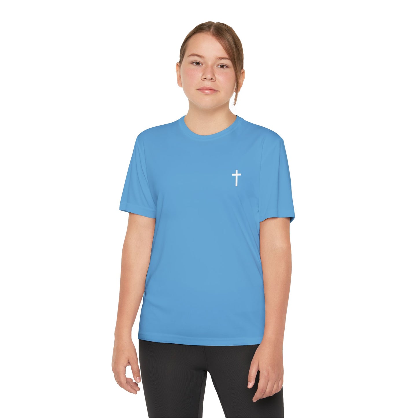 Youth Sport-Tek Tee with White Cross