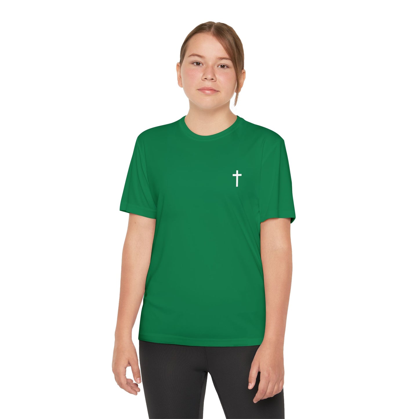 Youth Sport-Tek Tee with White Cross