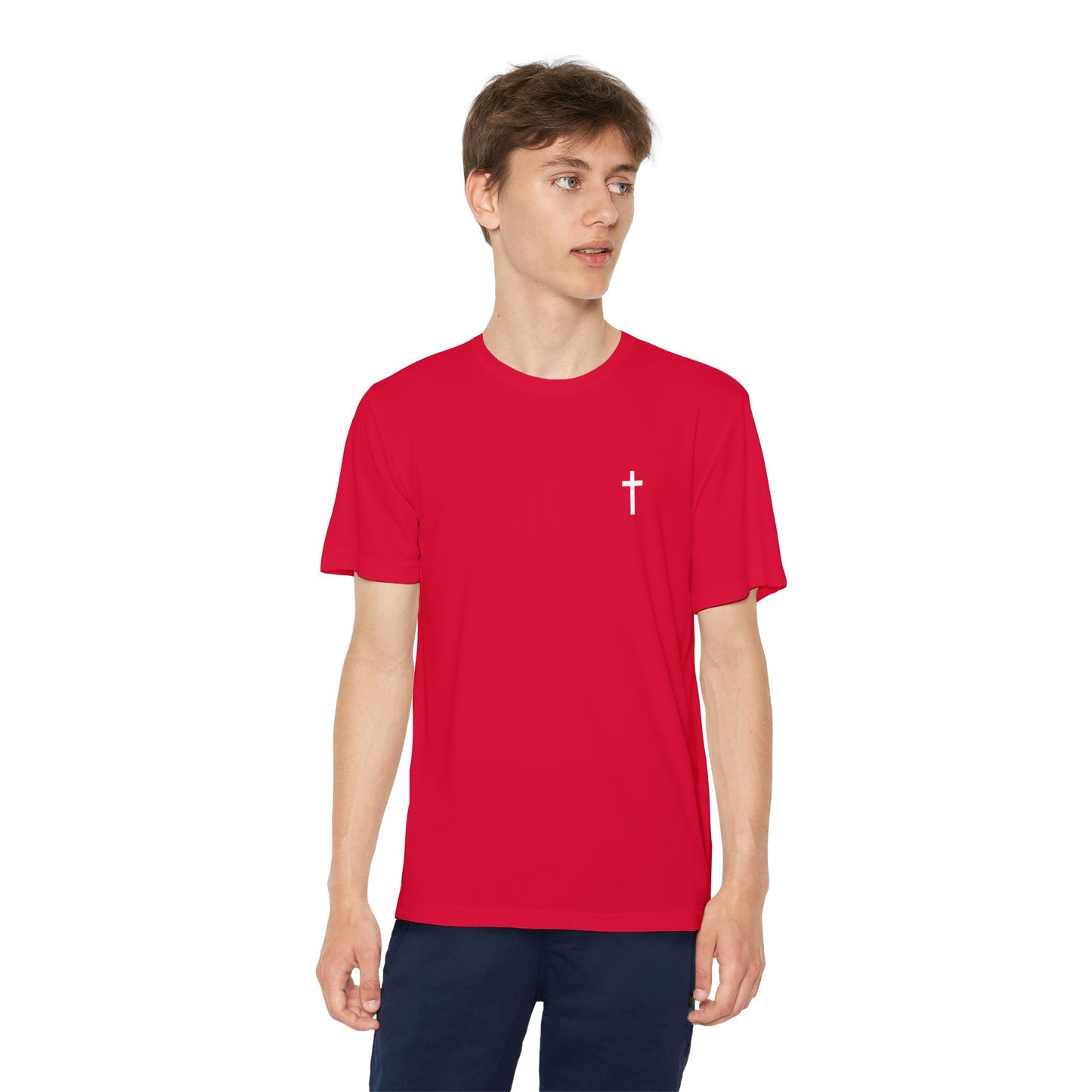 Youth Sport-Tek Tee with White Cross