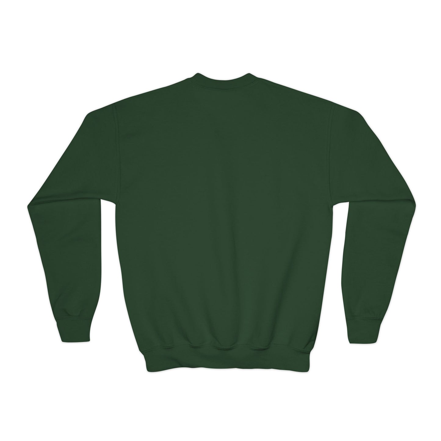 Youth Simple Christian Crewneck Sweatshirt with White Cross (Gildan Product)