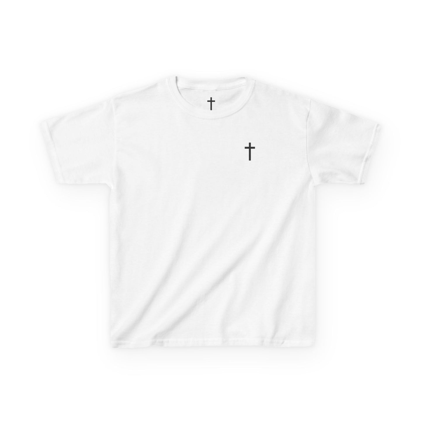 Youth Simple Christian T-Shirt with Black Cross (Gildan Product)