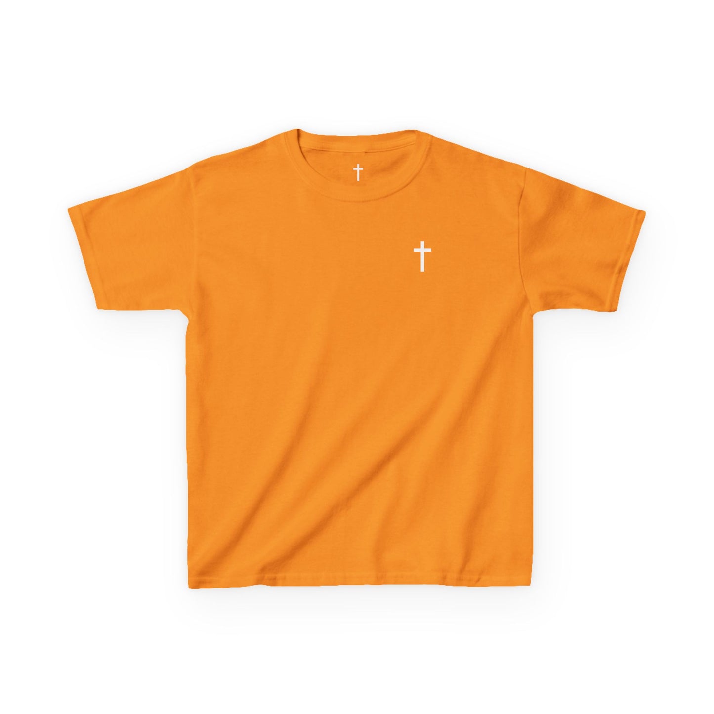 Youth Simple Christian T-Shirt with White Cross (Gildan Product)