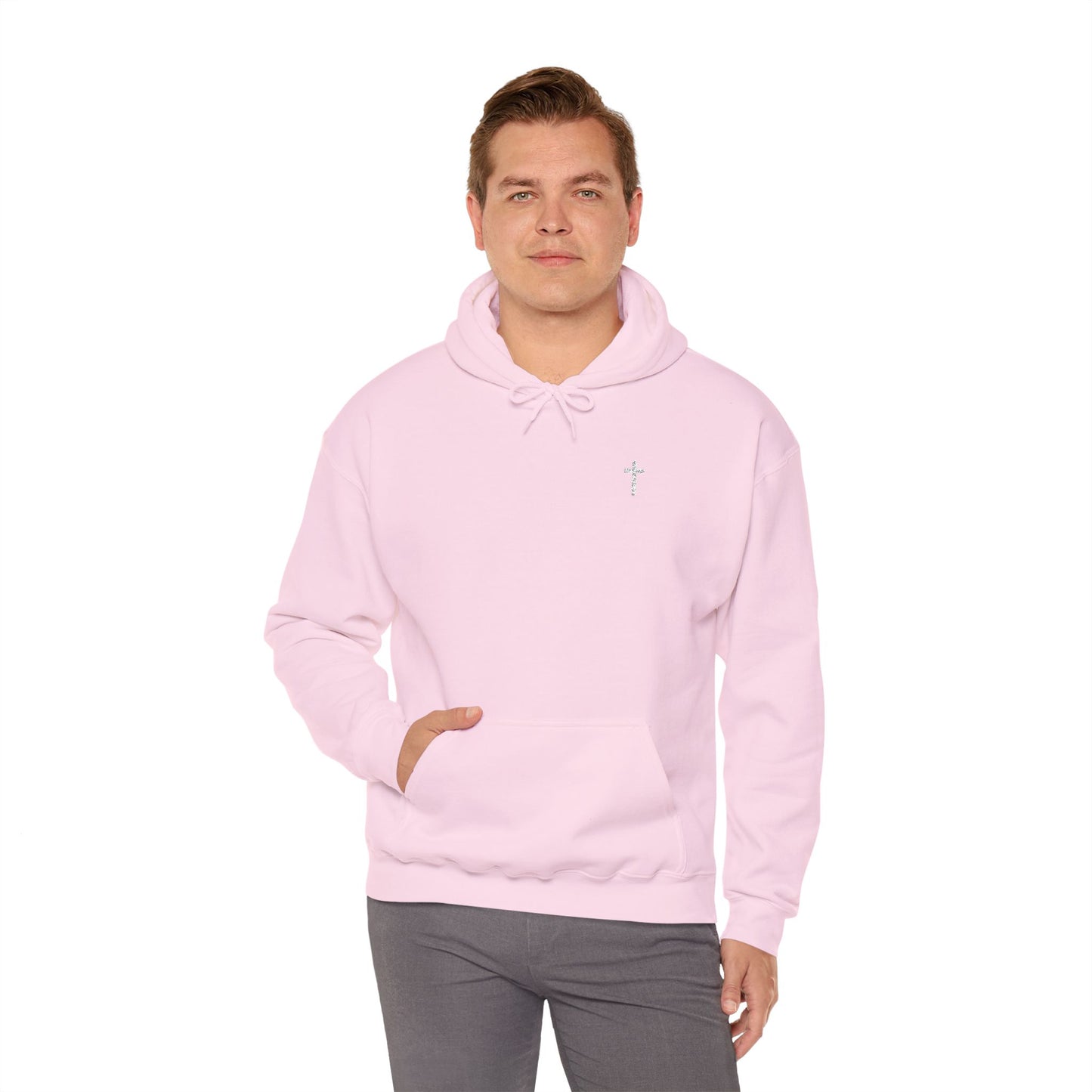 Unisex Embroidered White Cross Hooded Sweatshirt