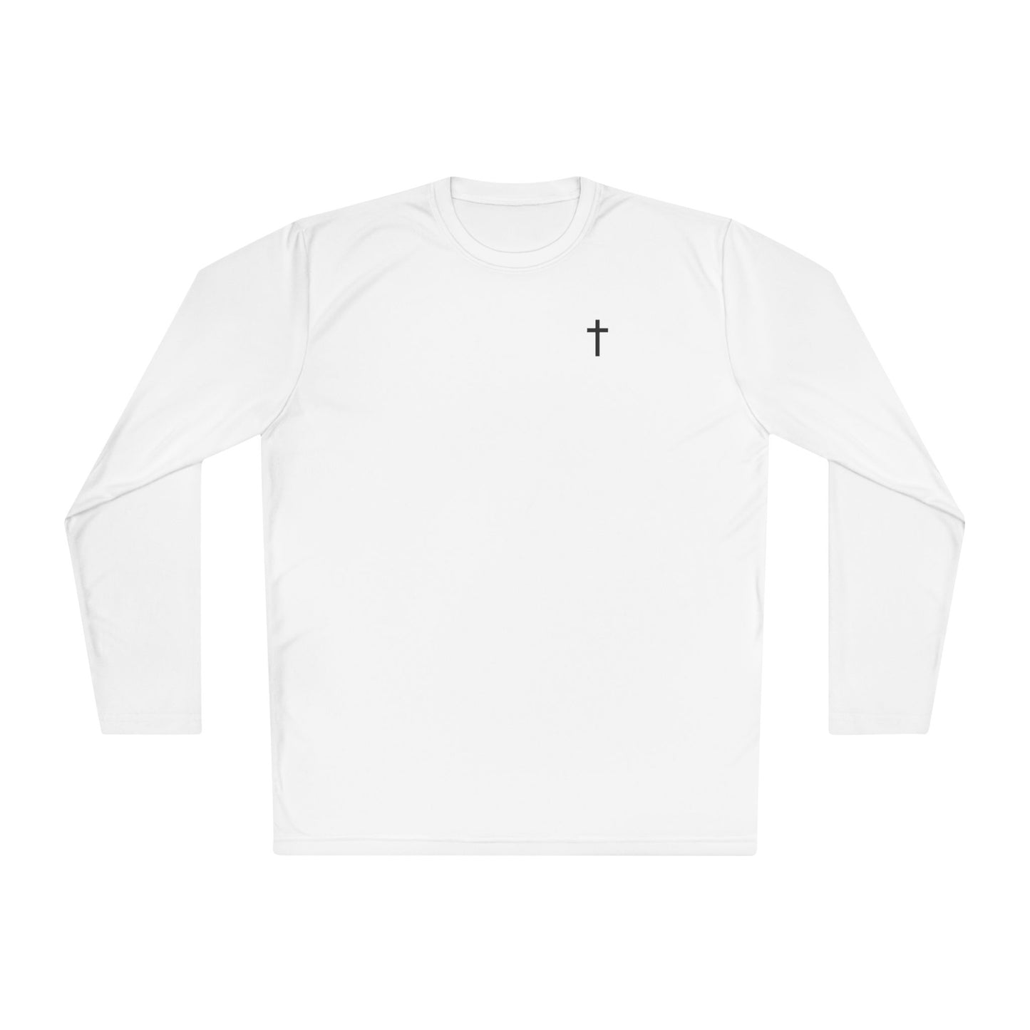 Unisex Lightweight Long Sleeve Tee with Black Cross