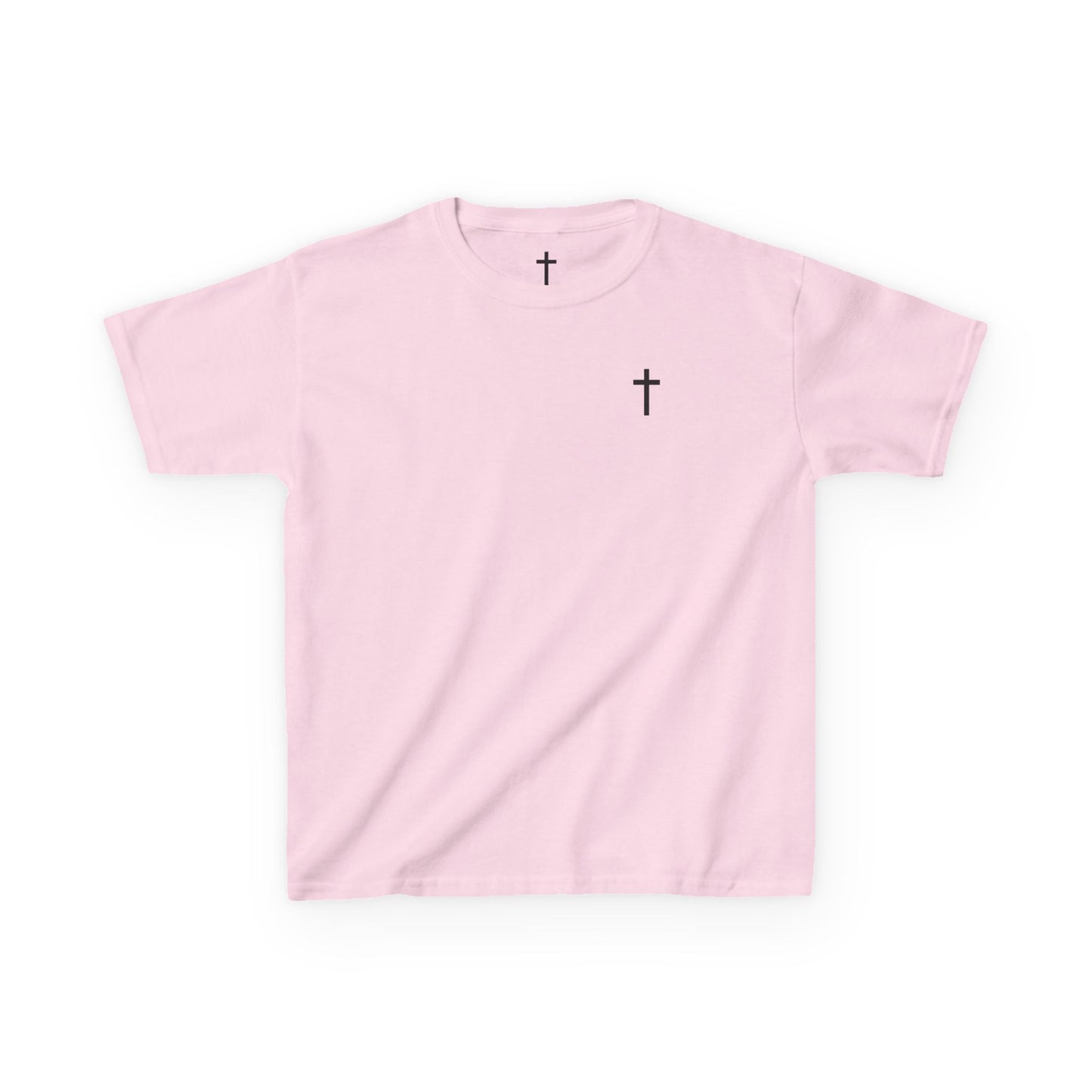 Youth Simple Christian T-Shirt with Black Cross (Gildan Product)