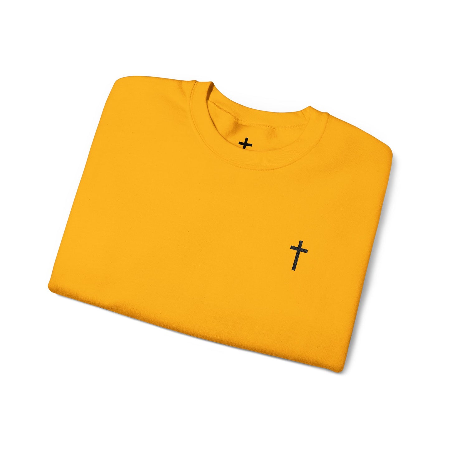 Unisex Heavy Blend™ Crewneck Sweatshirt with Embroidered Black Cross