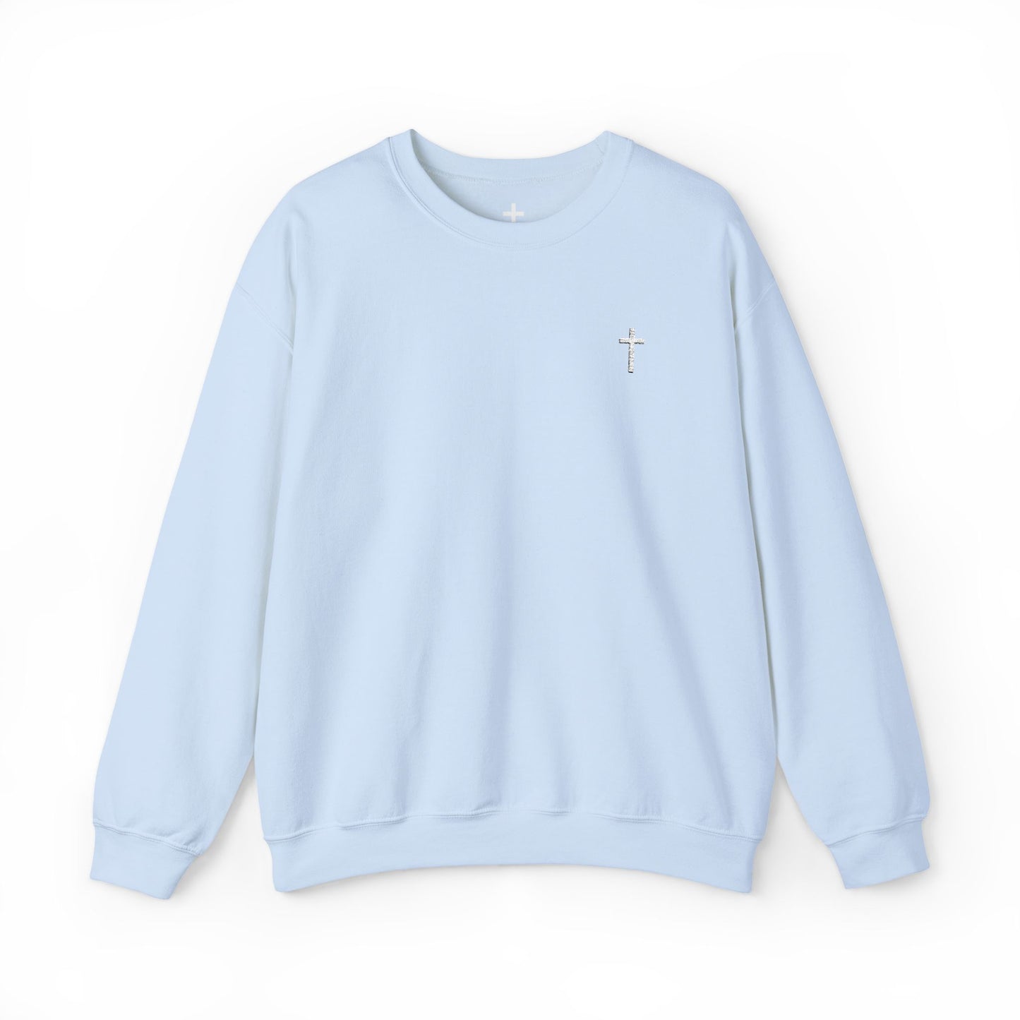 Unisex Heavy Blend™ Crewneck Sweatshirt with Embroidered White Cross