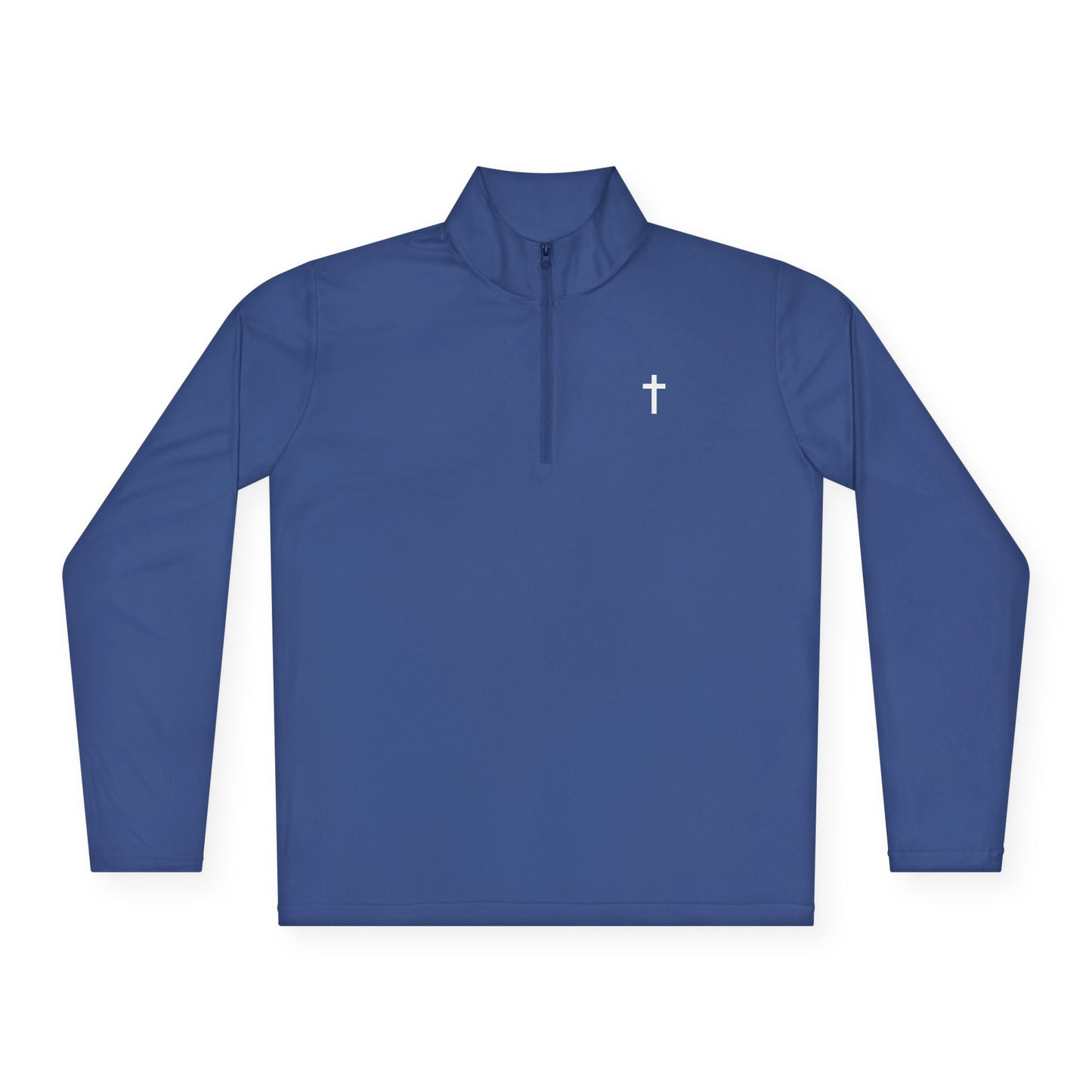 Unisex Quarter-Zip Pullover with White Cross