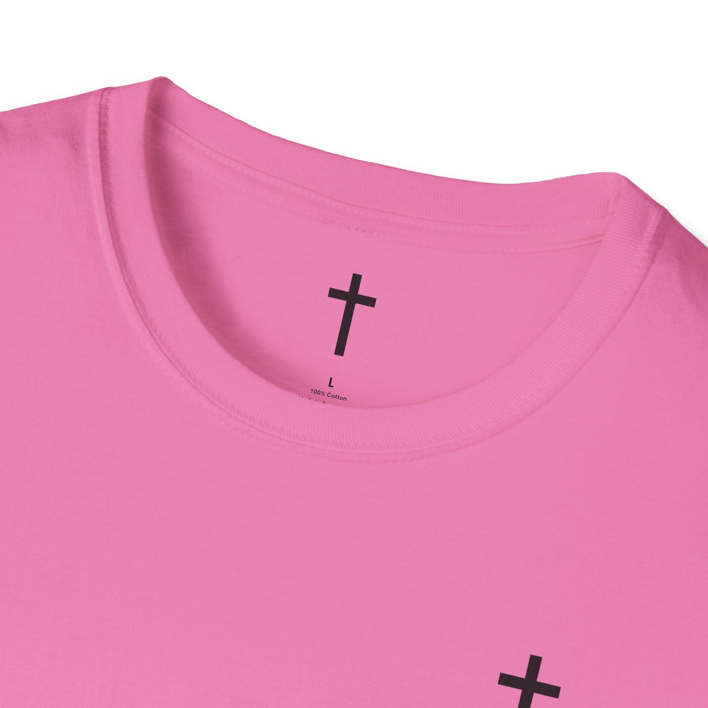 Unisex Christian T-Shirt with Black Cross (Gildan Product)