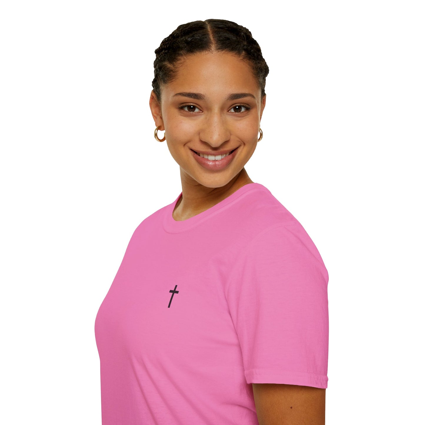 Unisex Christian T-Shirt with Black Cross (Gildan Product)