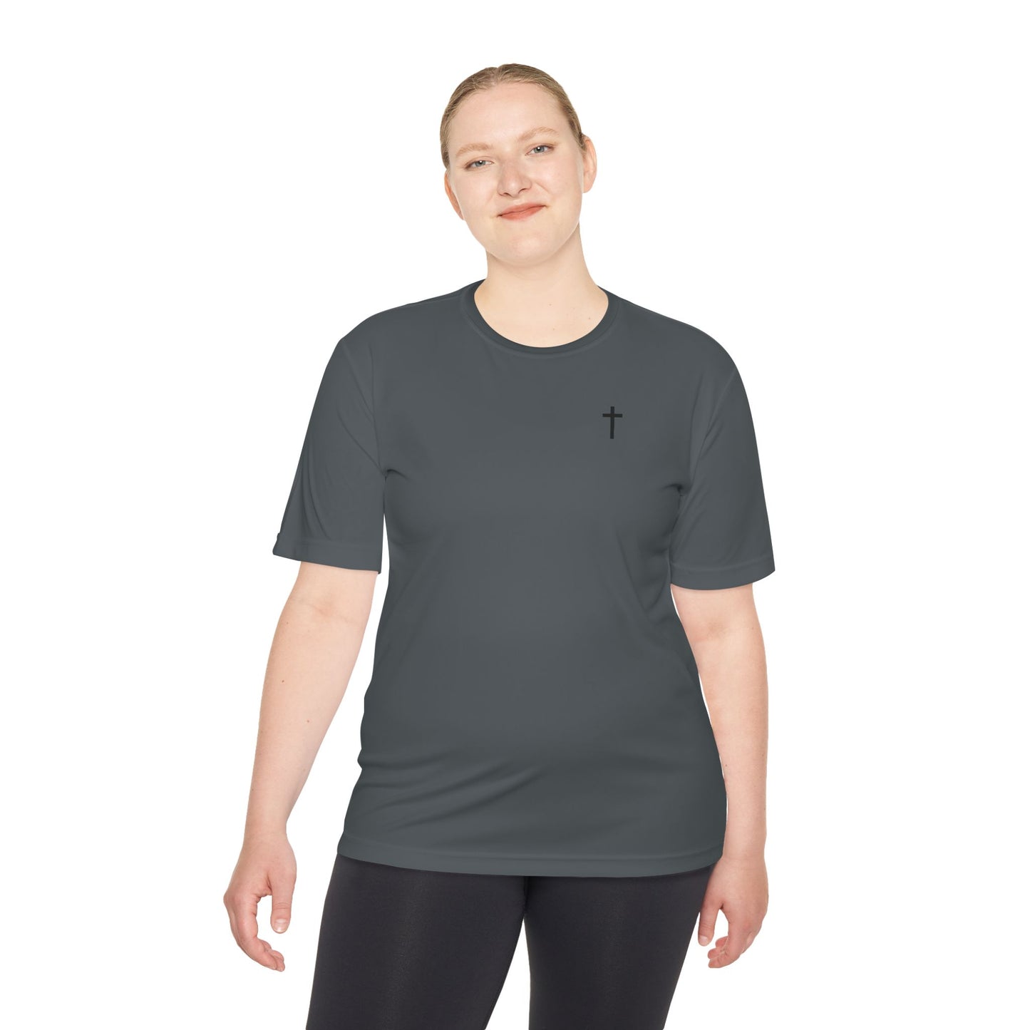 Sport-Tek Unisex Moisture Wicking Tee with Black Cross