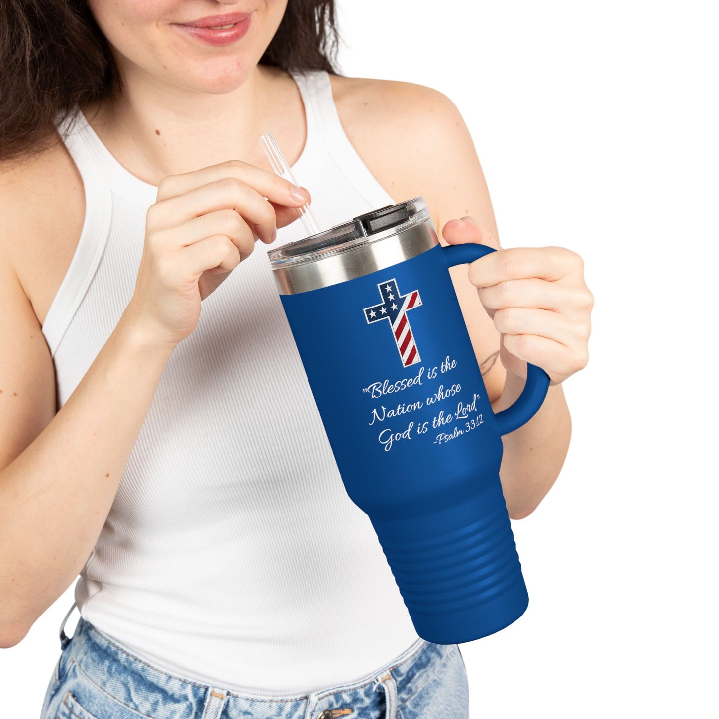 God Bless America Insulated Travel Mug, 40oz