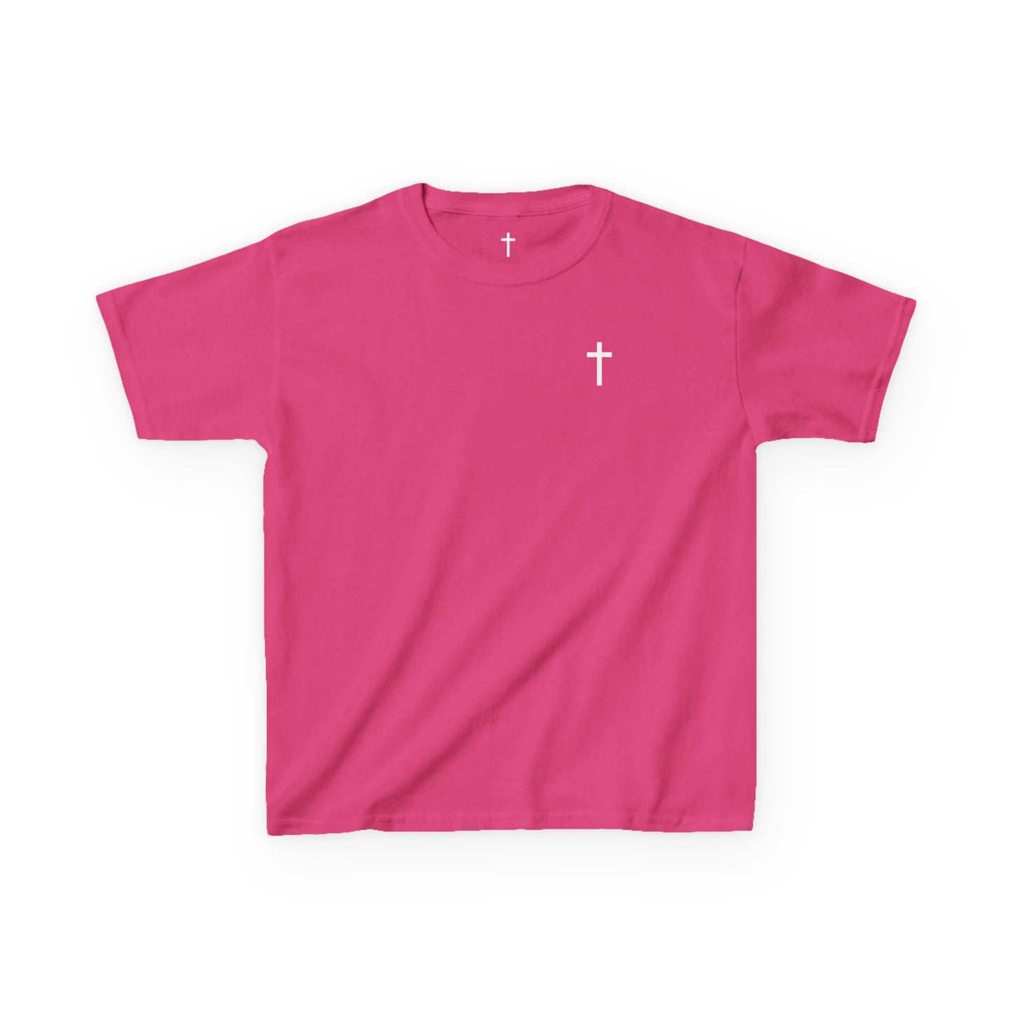 Youth Simple Christian T-Shirt with White Cross (Gildan Product)