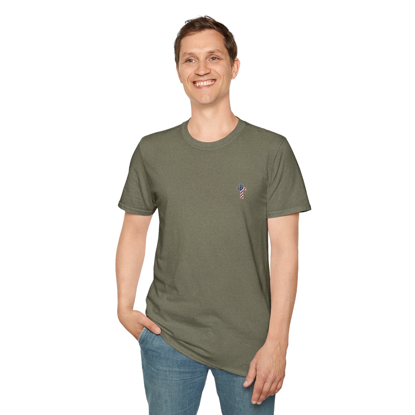 One Cross. One Nation, under God. Unisex Softstyle T-Shirt (no writing on back)