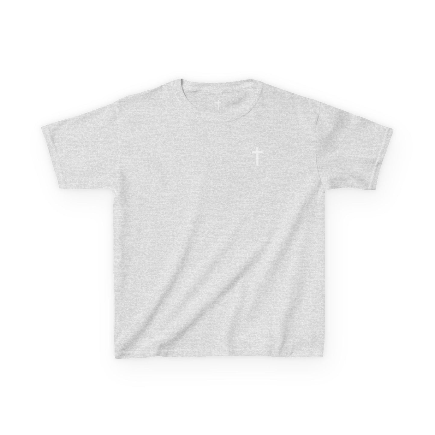 Youth Simple Christian T-Shirt with White Cross (Gildan Product)