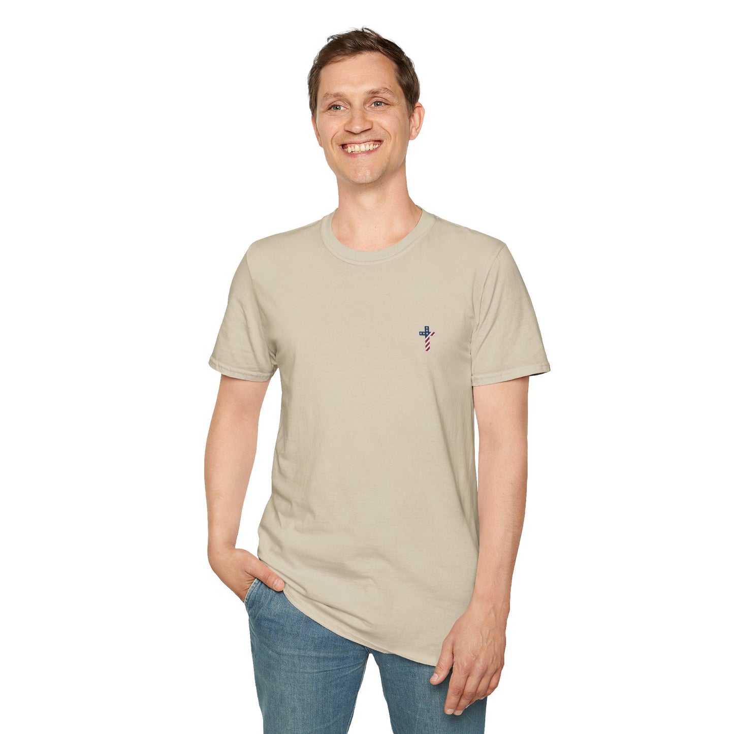 One Cross. One Nation, under God. Unisex Softstyle T-Shirt (no writing on back)