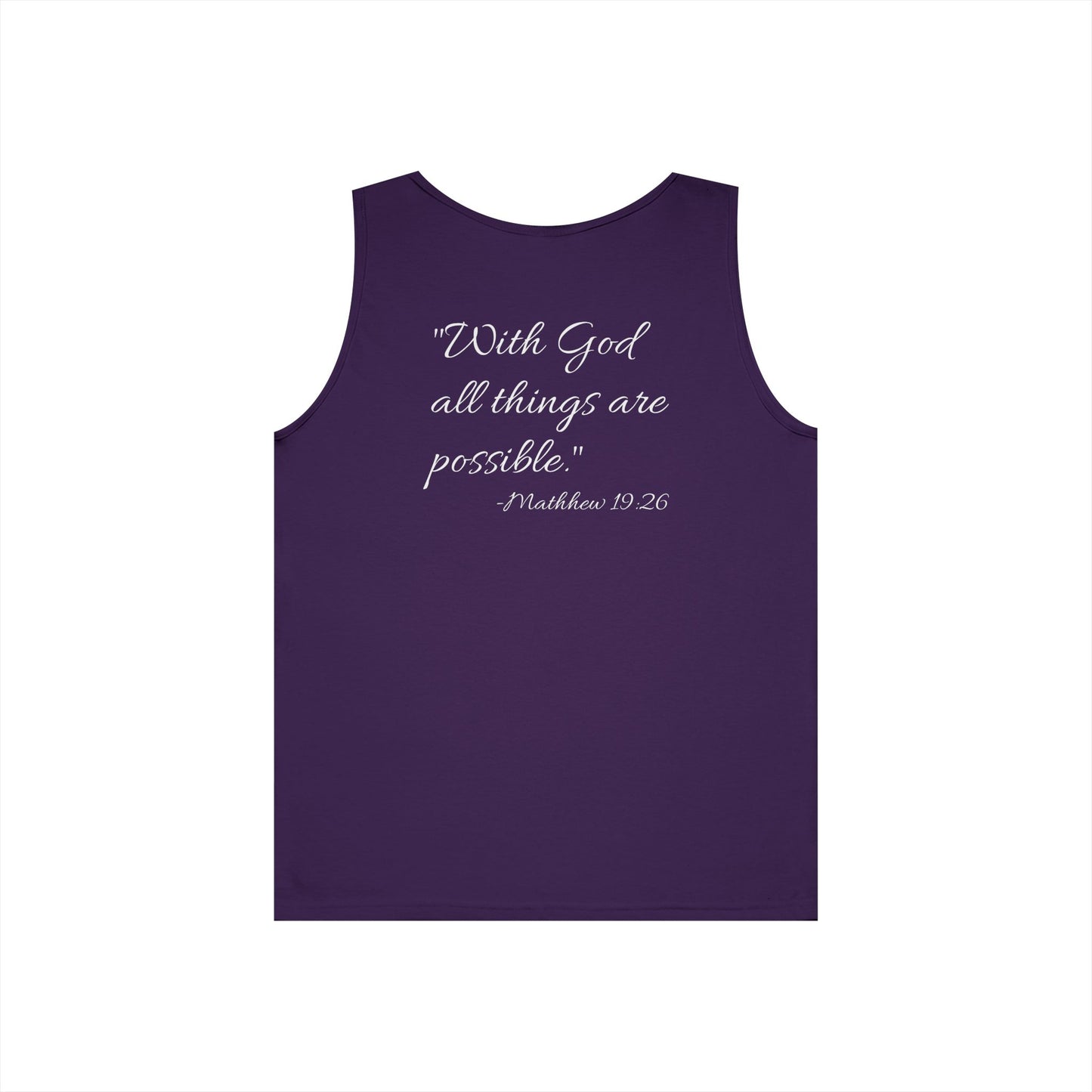 "With God all things are possible" motivational Tank