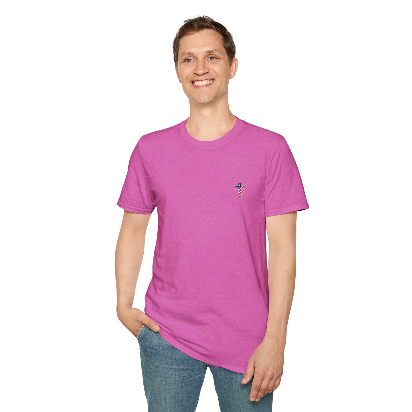 One Cross. One Nation, under God. Unisex Softstyle T-Shirt (no writing on back)