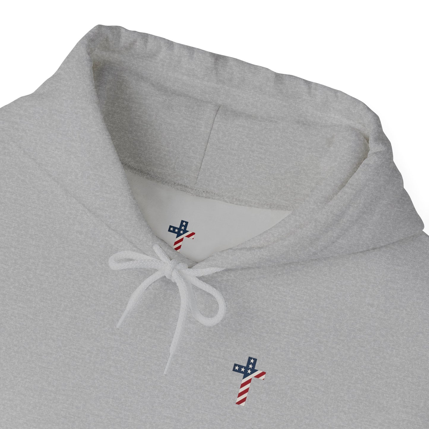 American Flag Cross- Gildan Hooded Sweatshirt