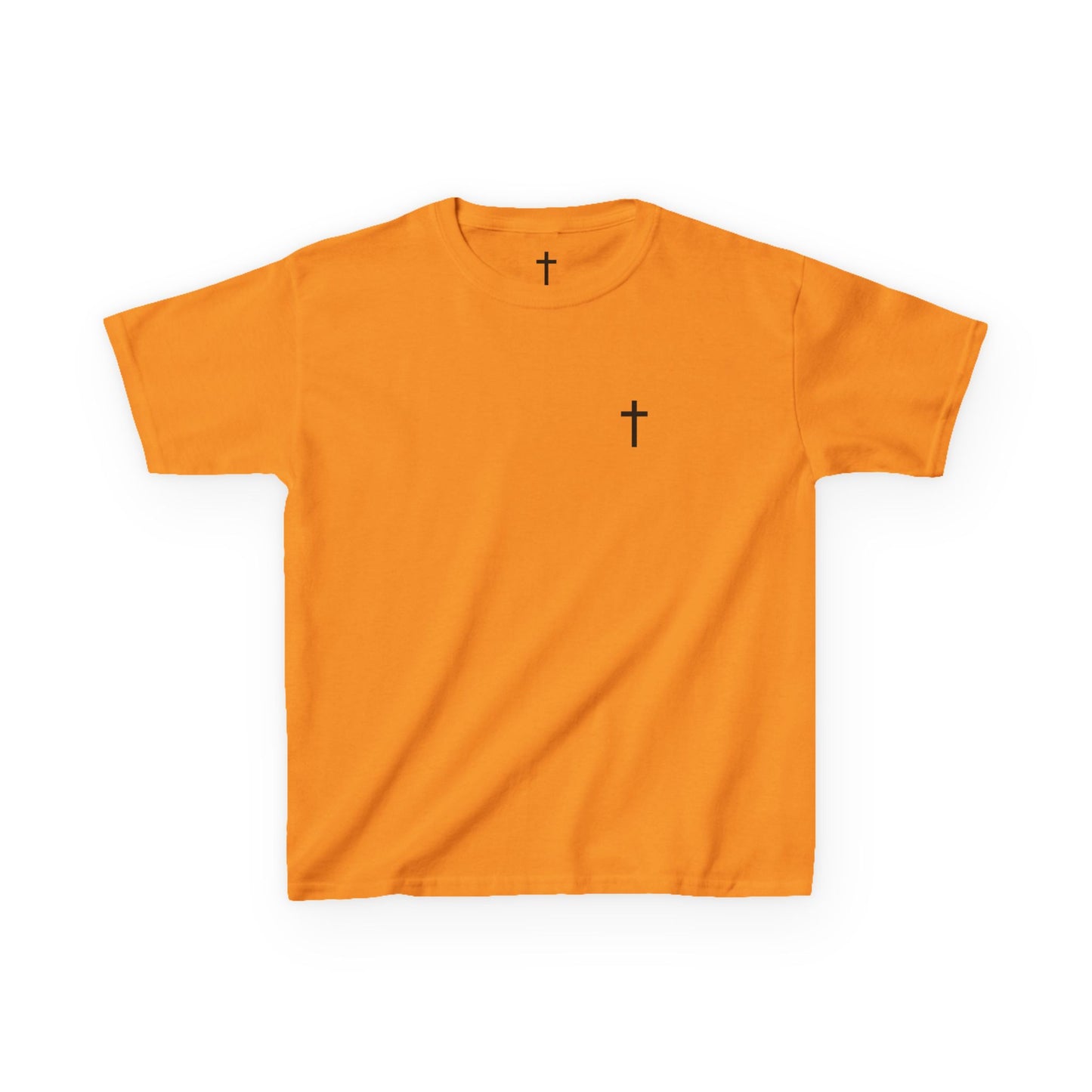 Kids Simple Christian T-Shirt with Black Cross (Gildan Product)