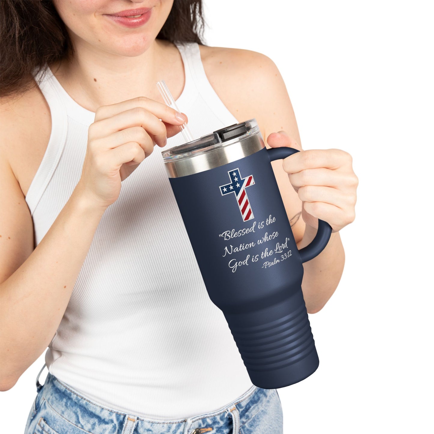 God Bless America Insulated Travel Mug, 40oz