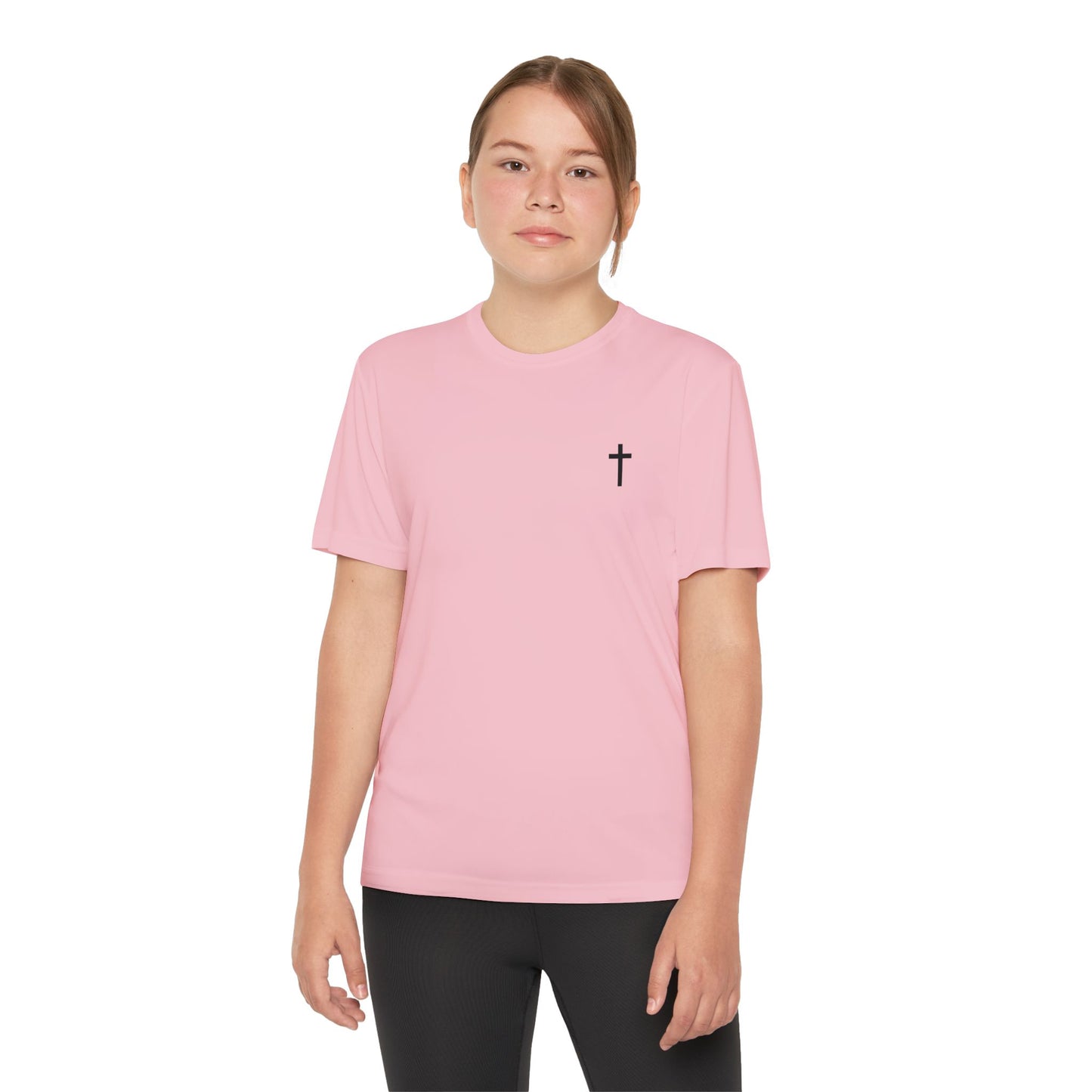 Youth Sport-Tek Tee with Black Cross