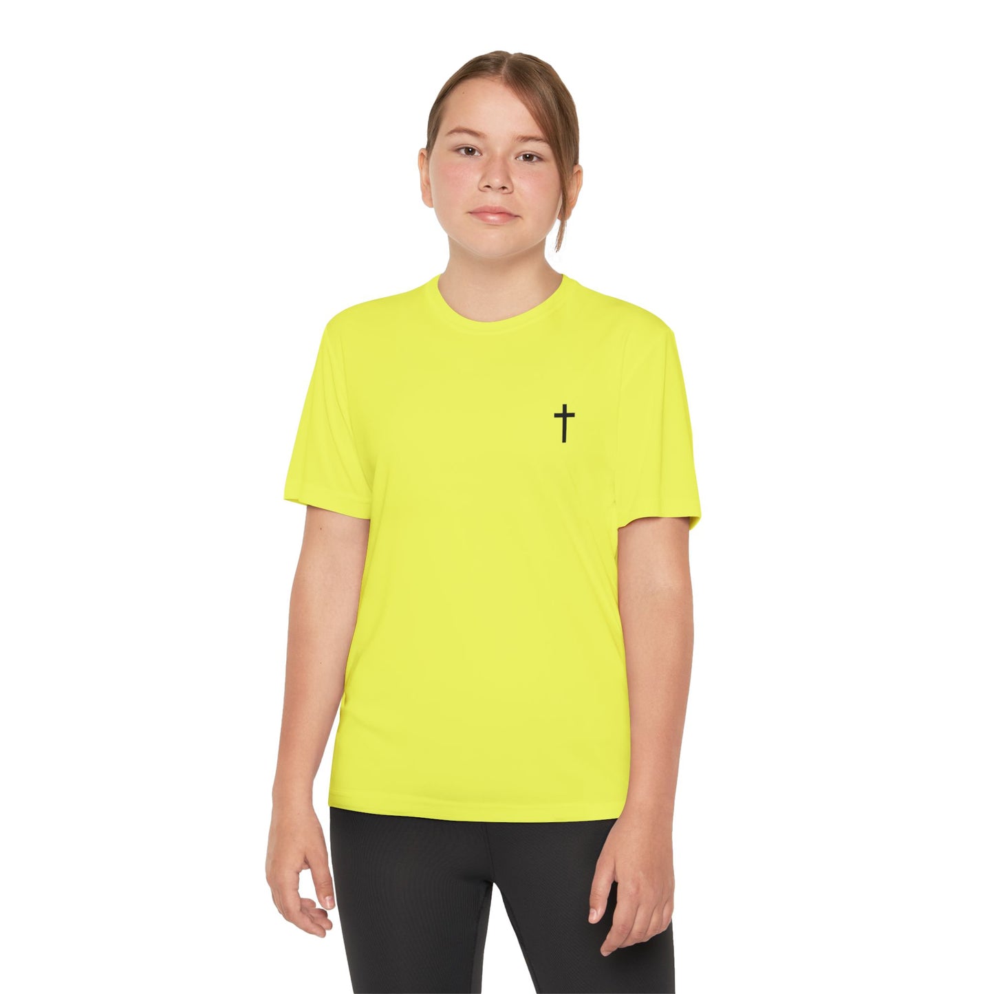 Youth Sport-Tek Tee with Black Cross