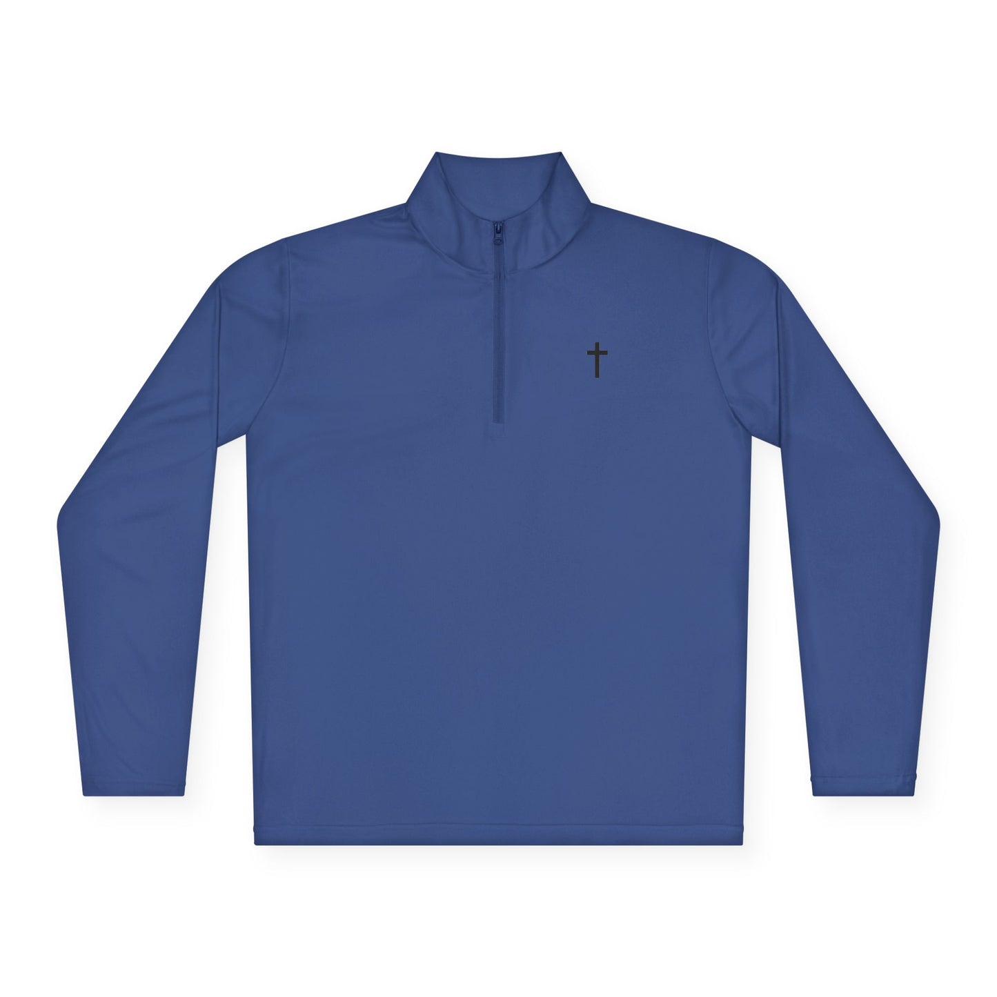 Unisex Quarter-Zip Pullover with Black Cross